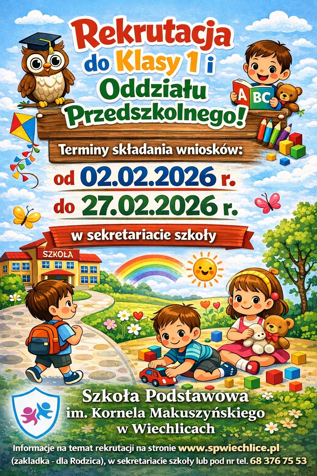 Zasady rekrutacji do oddziału przedszkolnego oraz klasy I na rok szkolny 2026/2027